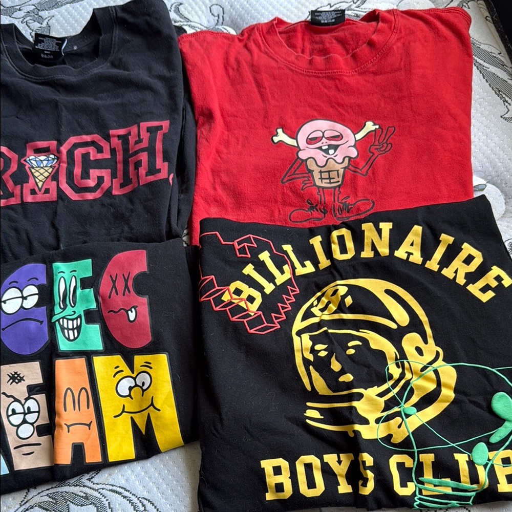 Billionaire Boys Club Red Black Short Sleeve Tees